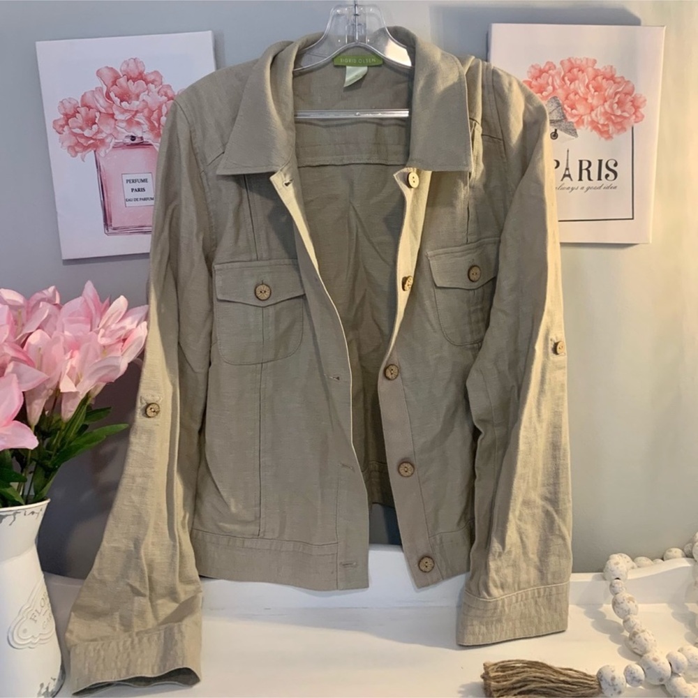 Sigrid Olsen Beige Utility Jacket